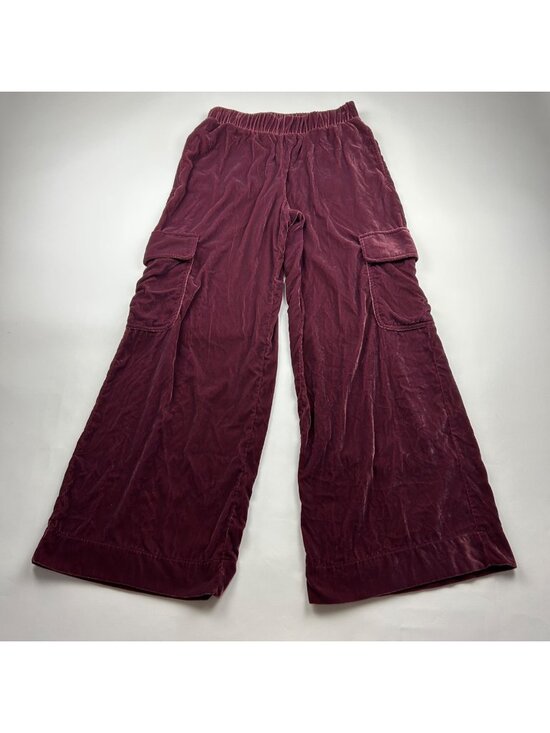 Universal Thread Pants - Universal Thread Rosy Plum Stretch Velour Wide Leg Cargo Pant S